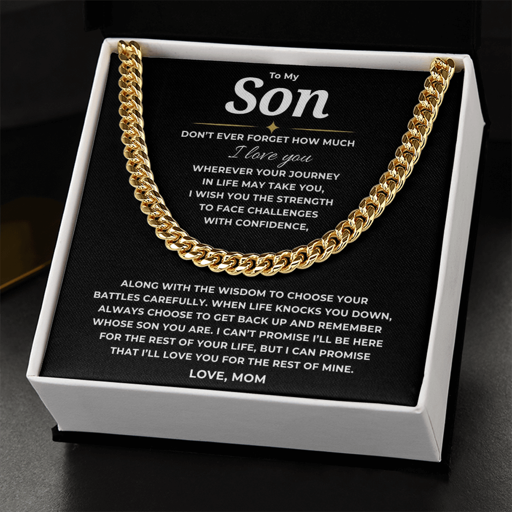 To My Son Cuban Link Chain