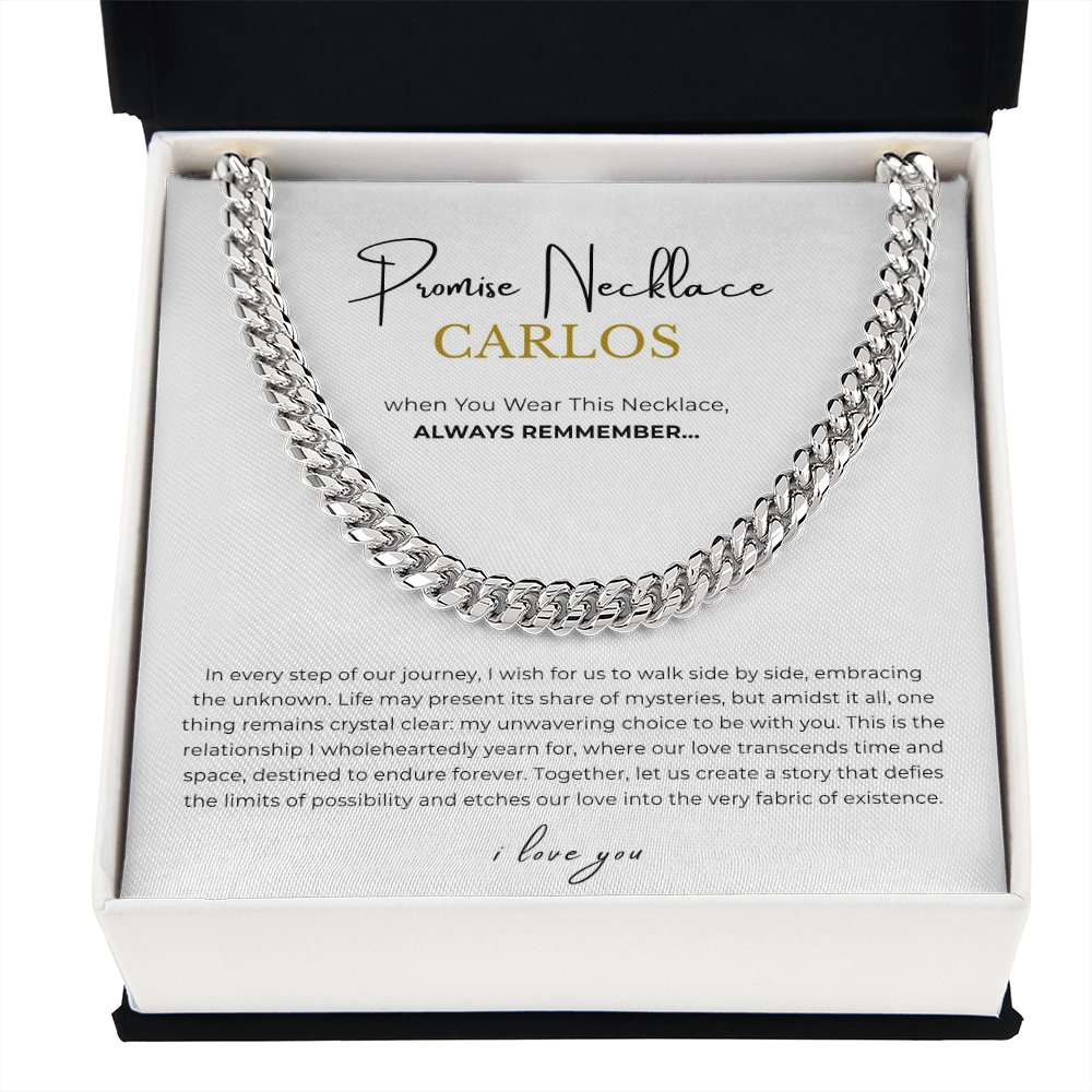 Personalized Promise Necklace Cuban Link Chain