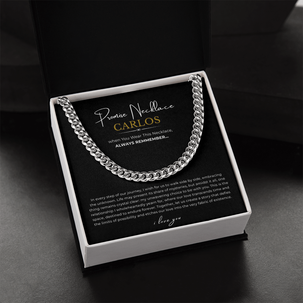 Personalized Promise Necklace Cuban Link Chain