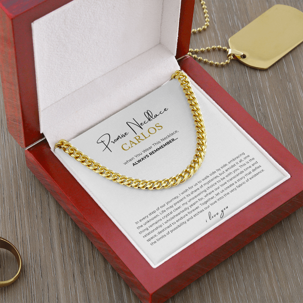 Personalized Promise Necklace Cuban Link Chain