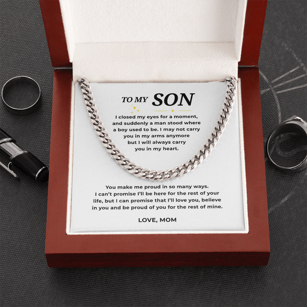 To My Son Cuban Link Chain