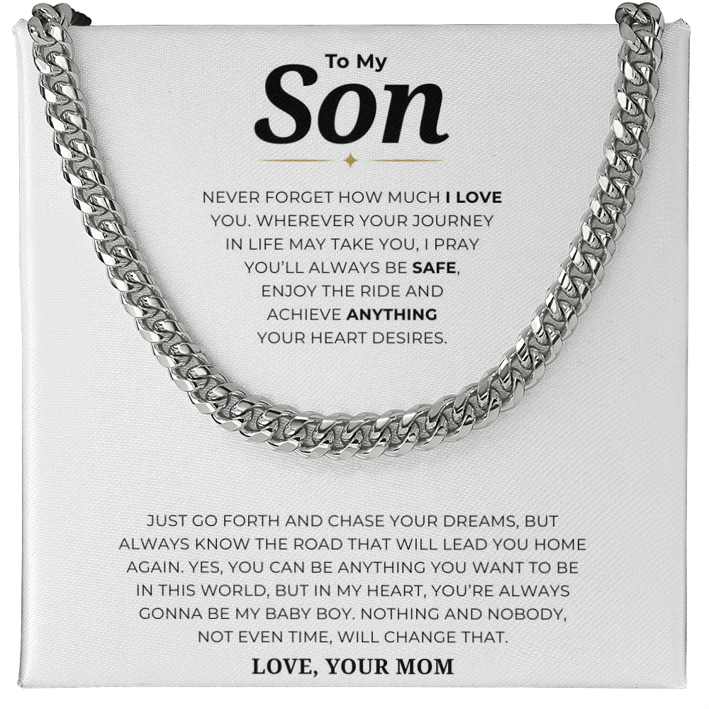To My Son Cuban Link Chain