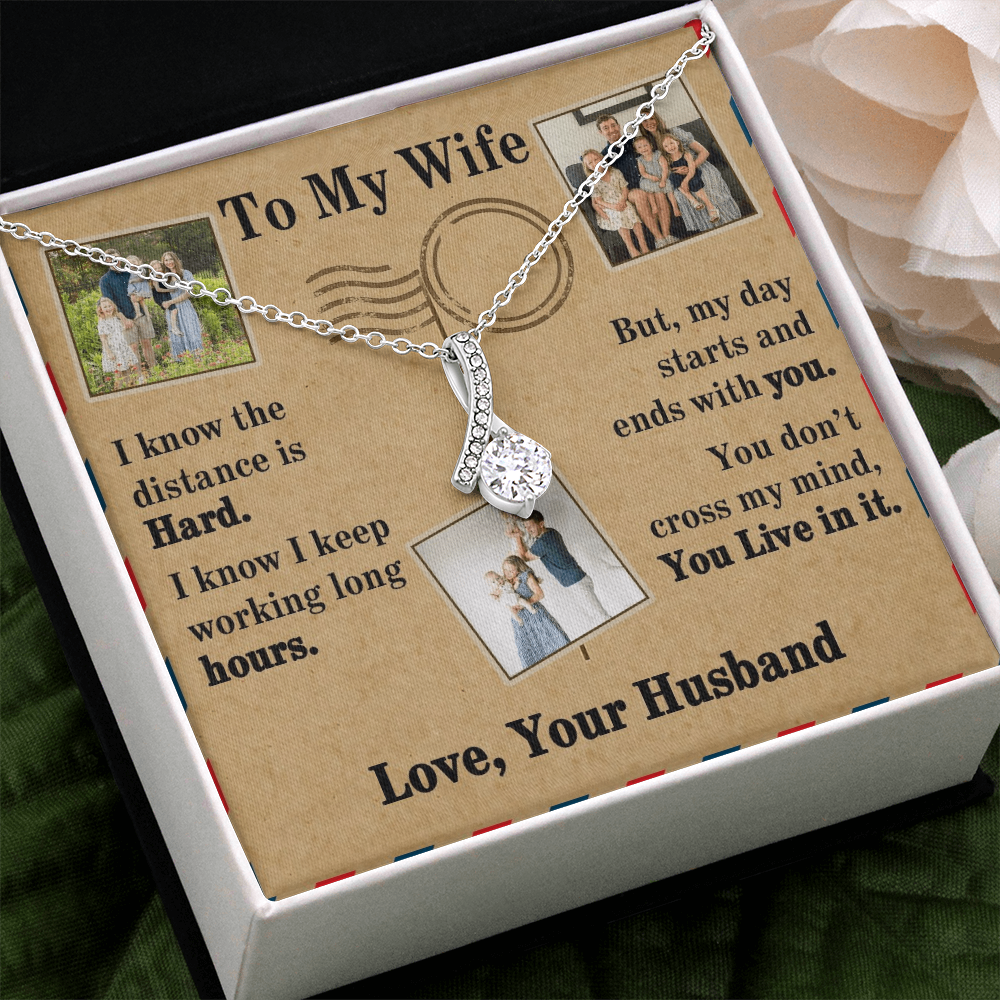 To My Wife Alluring Beauty Necklace With 3 Photos