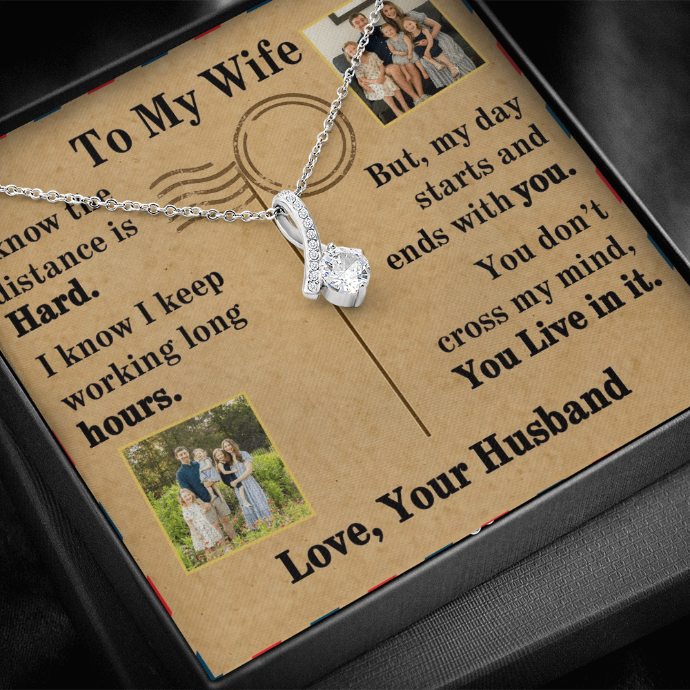To My Wife Alluring Beauty Necklace With 2 Photos
