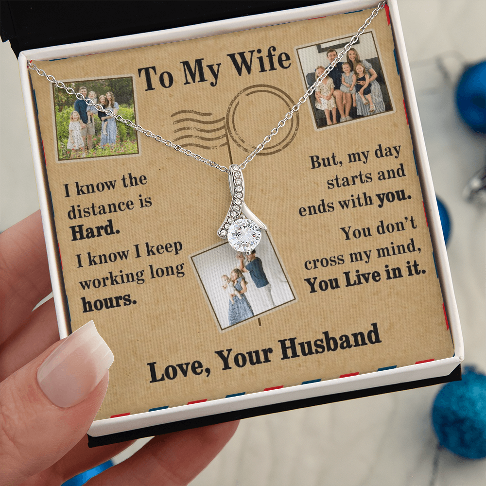 To My Wife Alluring Beauty Necklace With 3 Photos