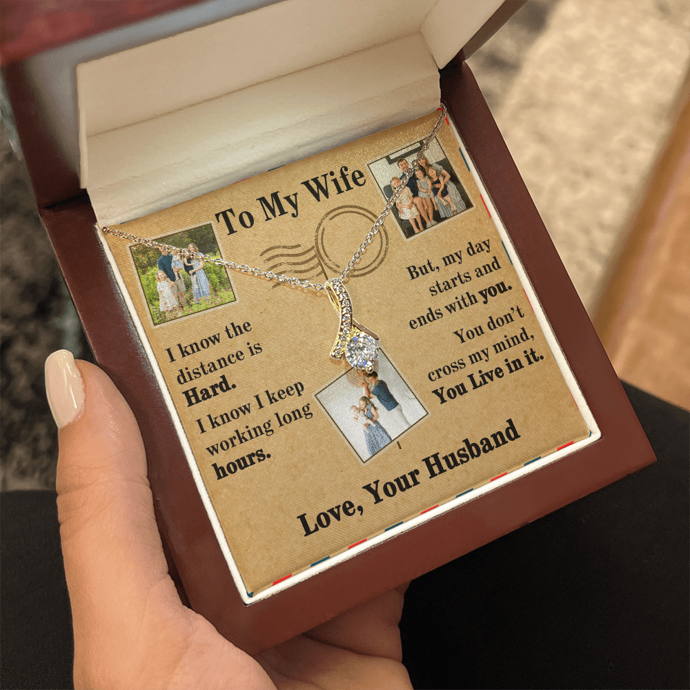 To My Wife Alluring Beauty Necklace With 3 Photos