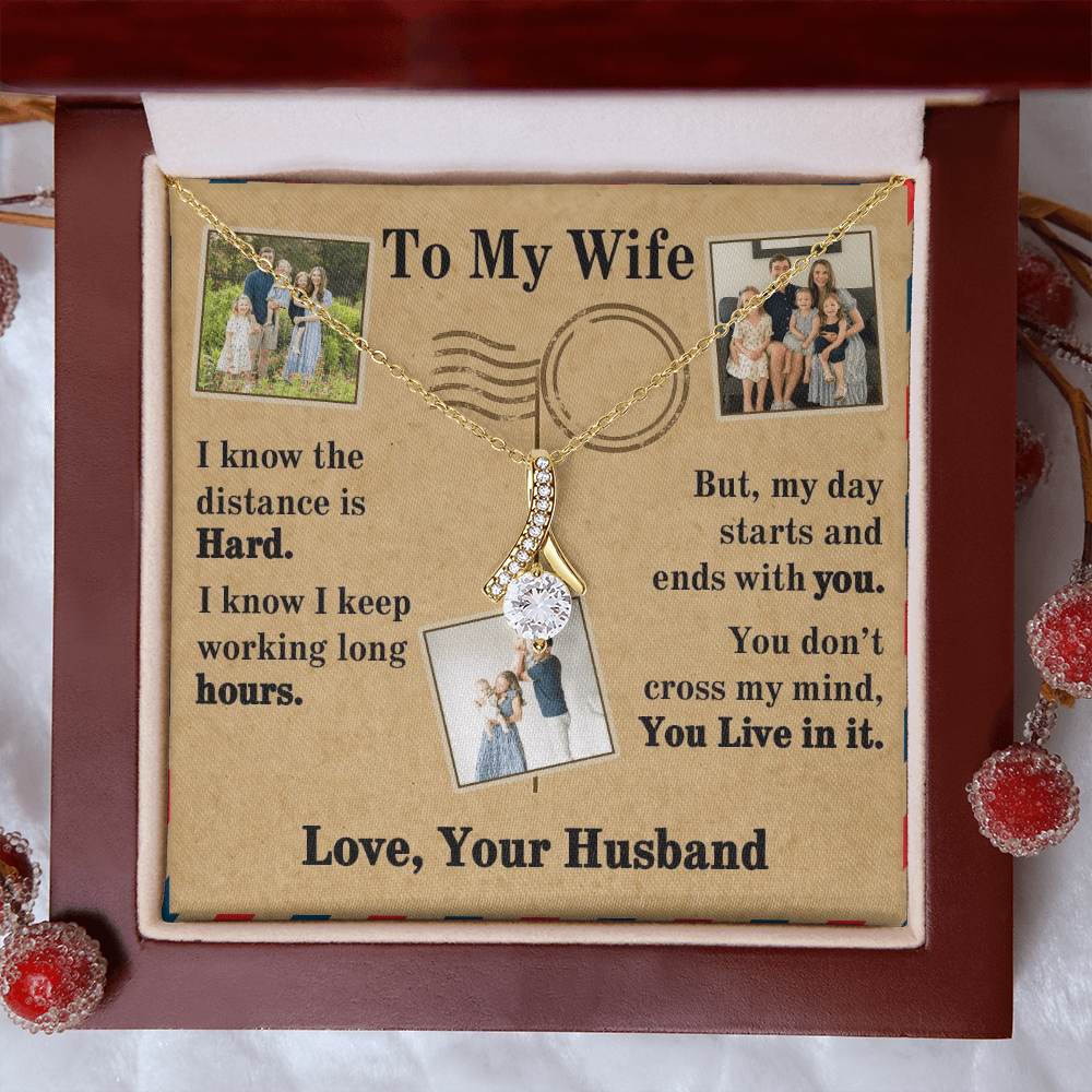 To My Wife Alluring Beauty Necklace With 3 Photos