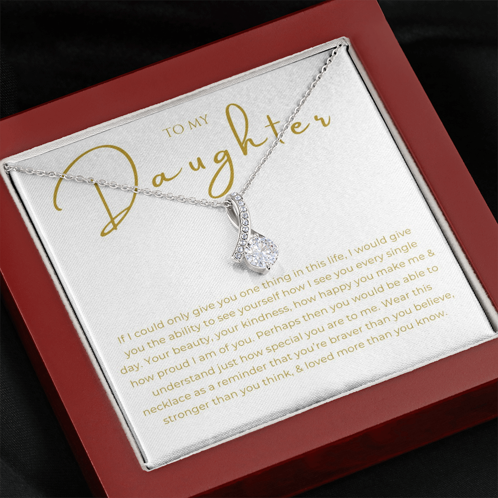 To My Daughter Interlocking Hearts Necklace