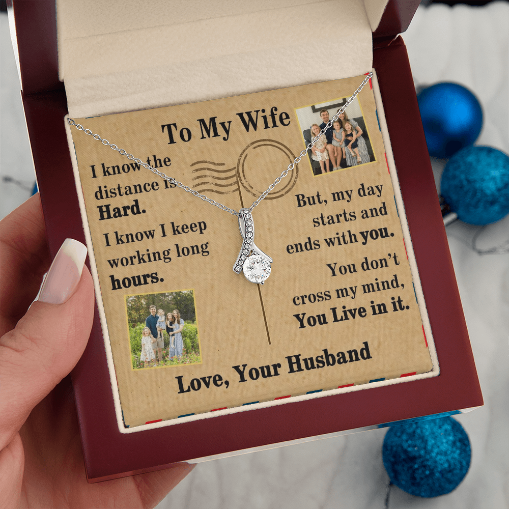 To My Wife Alluring Beauty Necklace With 2 Photos