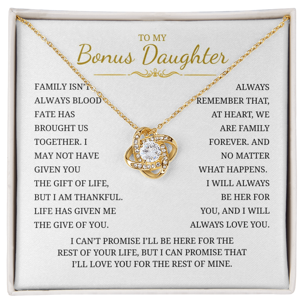 To My Daughter Love Knot Necklace