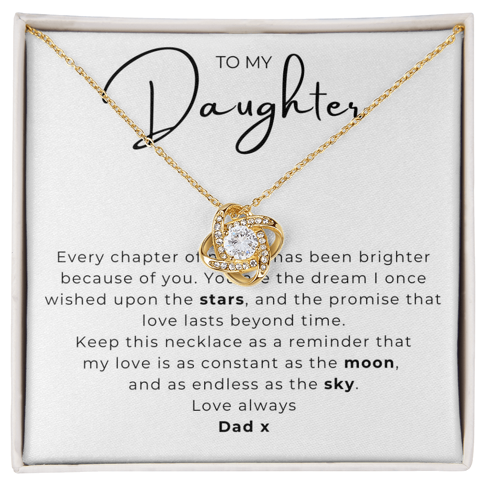 To My Daughter Love Knot Necklace