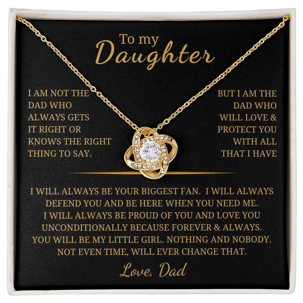 To My Daughter Love Knot Necklace