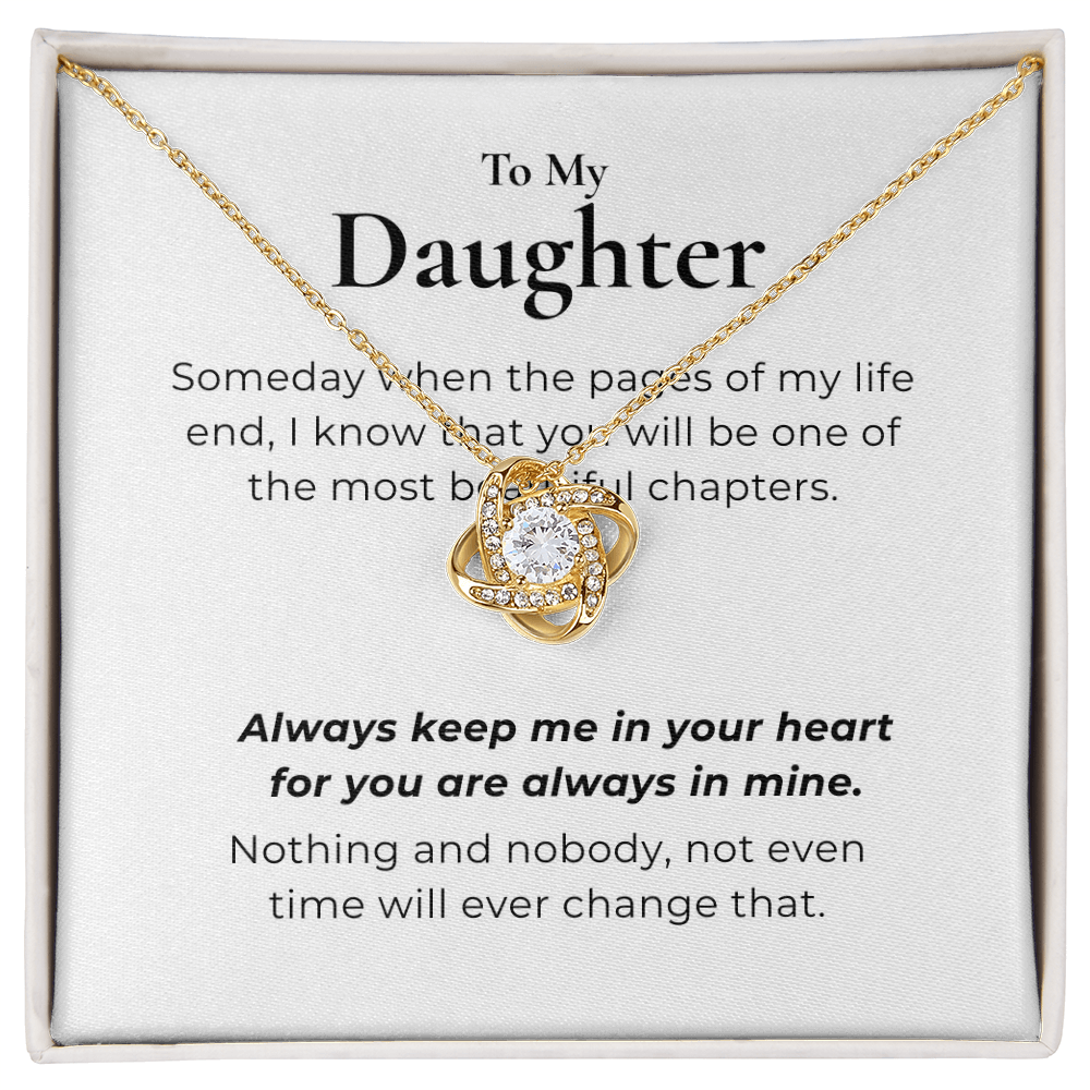 To My Daughter Love Knot Necklace