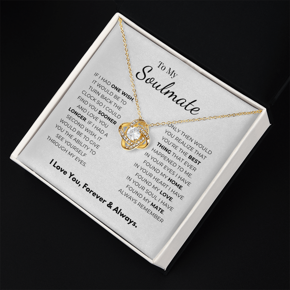 To My Soulmate Love Knot Necklace