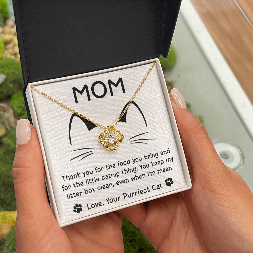 Purrfect Cat Love Knot Necklace