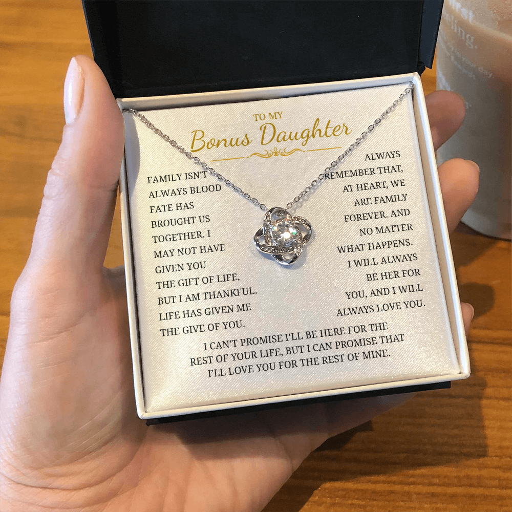 To My Daughter Love Knot Necklace