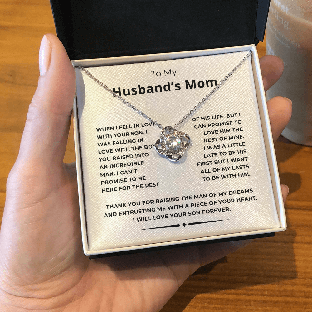To My Husband's Mom Love Knot Necklace