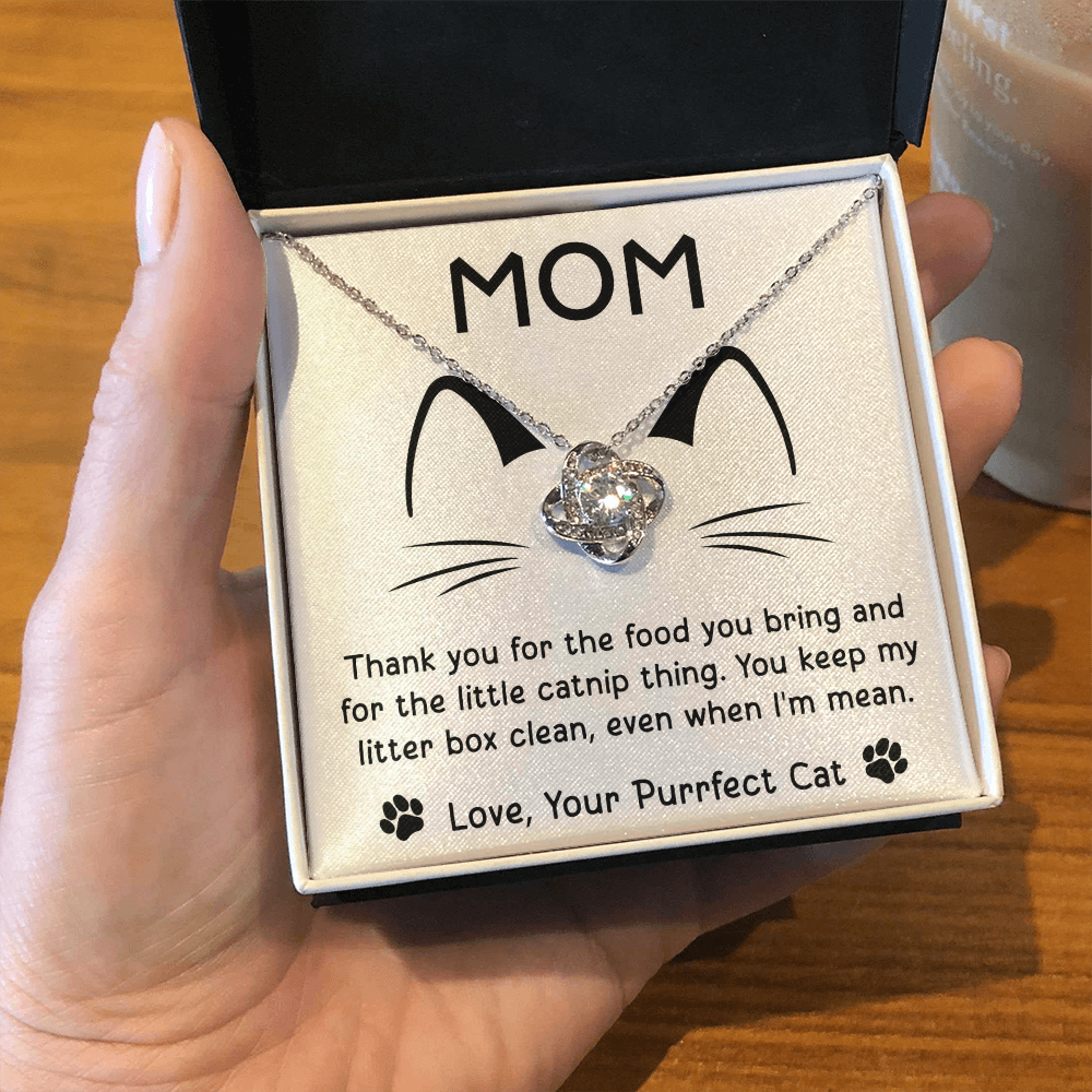 Purrfect Cat Love Knot Necklace