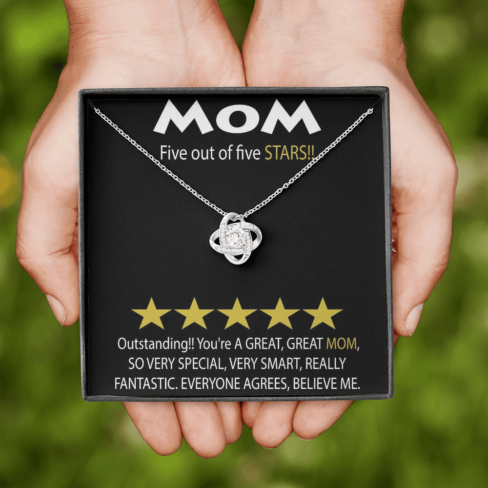 Mom 5 Stars Love Knot Necklace