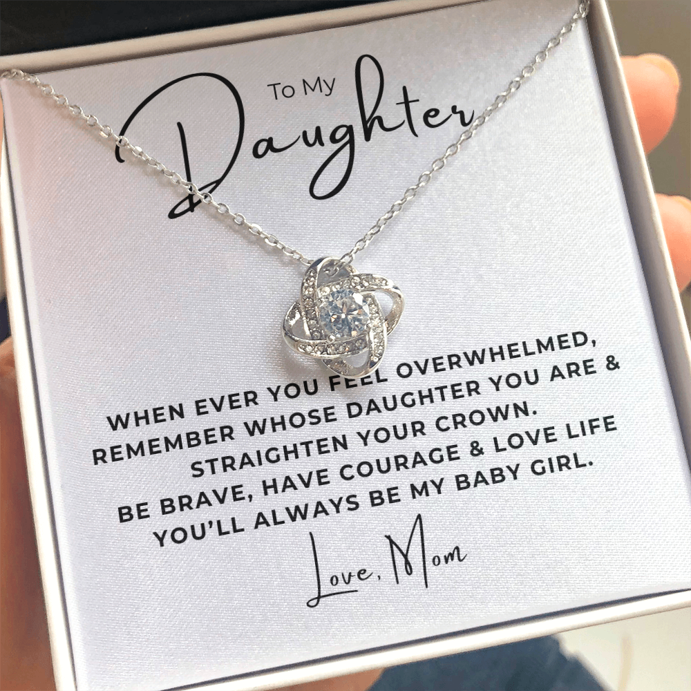 To My Daughter Love Knot Necklace
