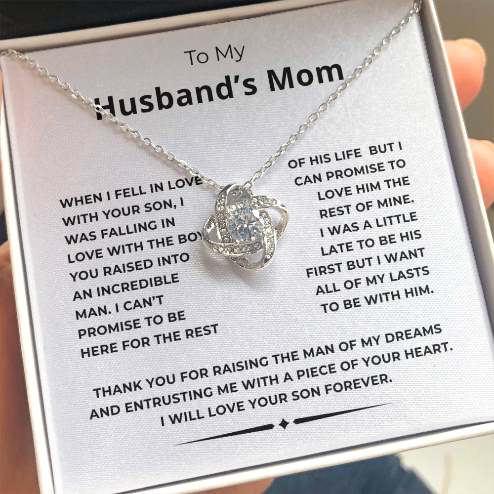 To My Husband's Mom Love Knot Necklace