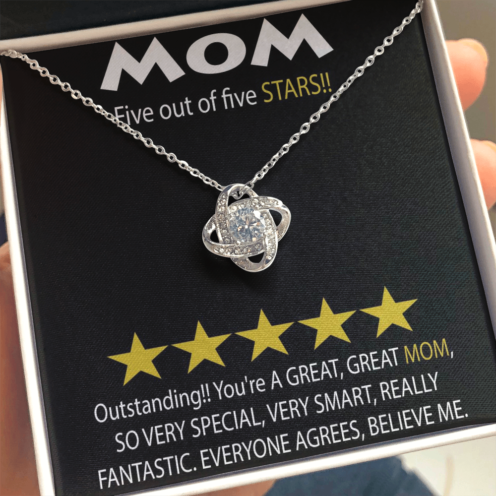 Mom 5 Stars Love Knot Necklace