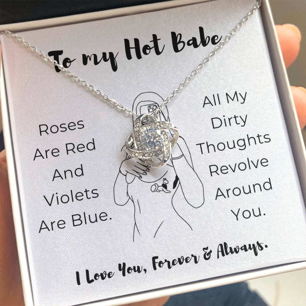 To My Hot Babe Love Knot Necklace