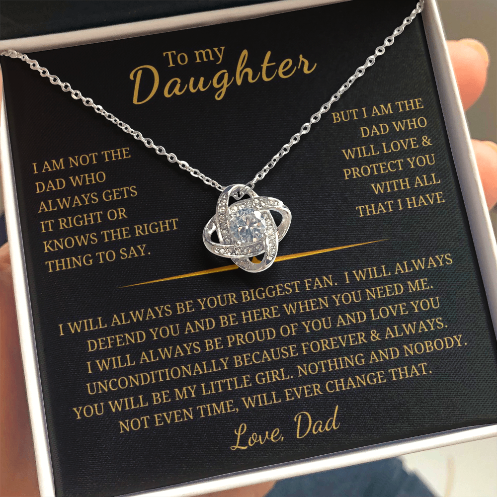 To My Daughter Love Knot Necklace
