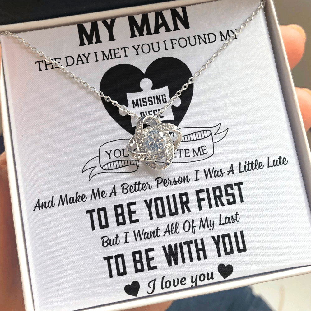 To My Man Love Knot Necklace