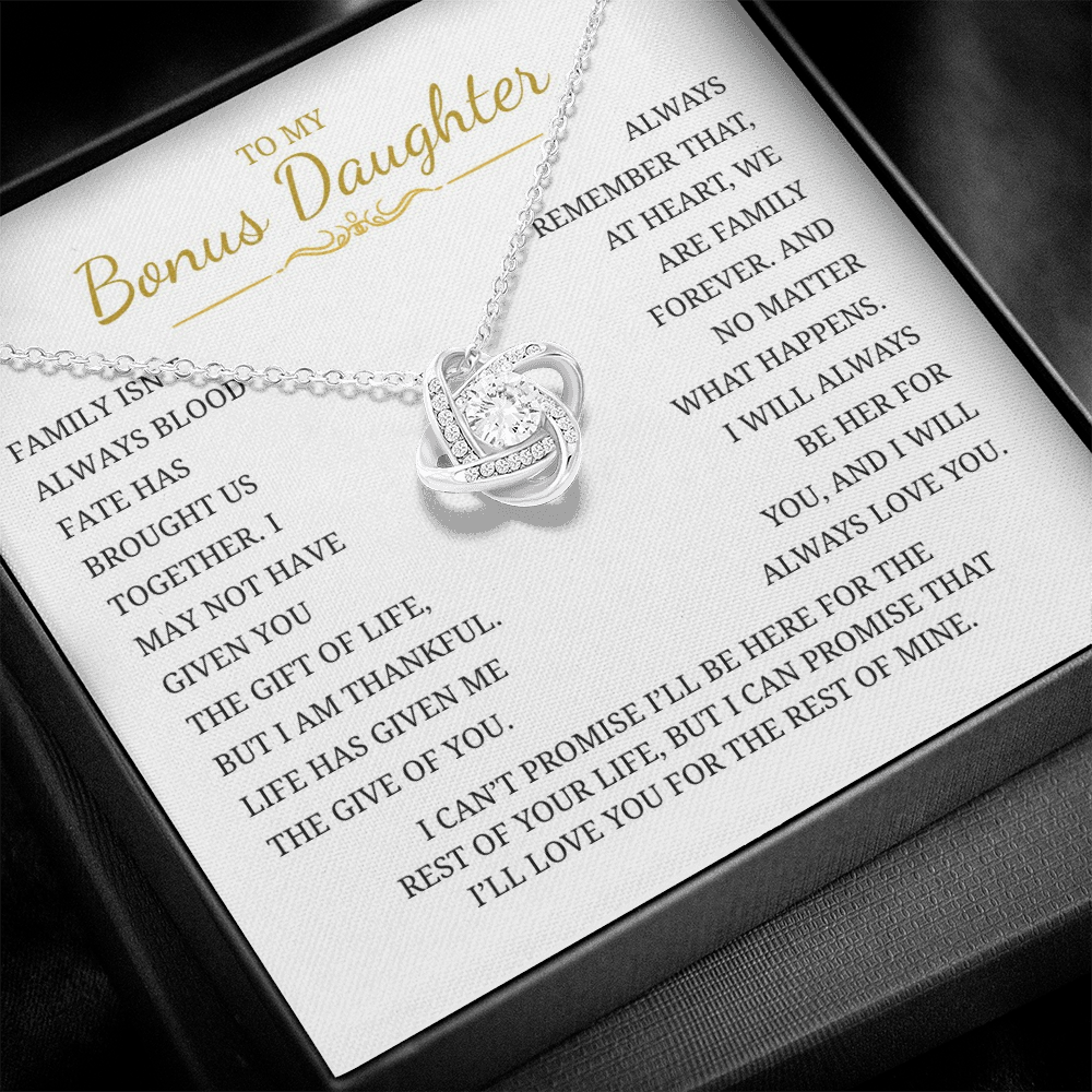 To My Daughter Love Knot Necklace