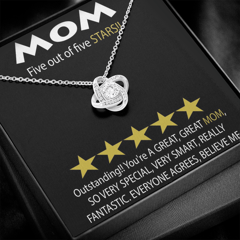 Mom 5 Stars Love Knot Necklace