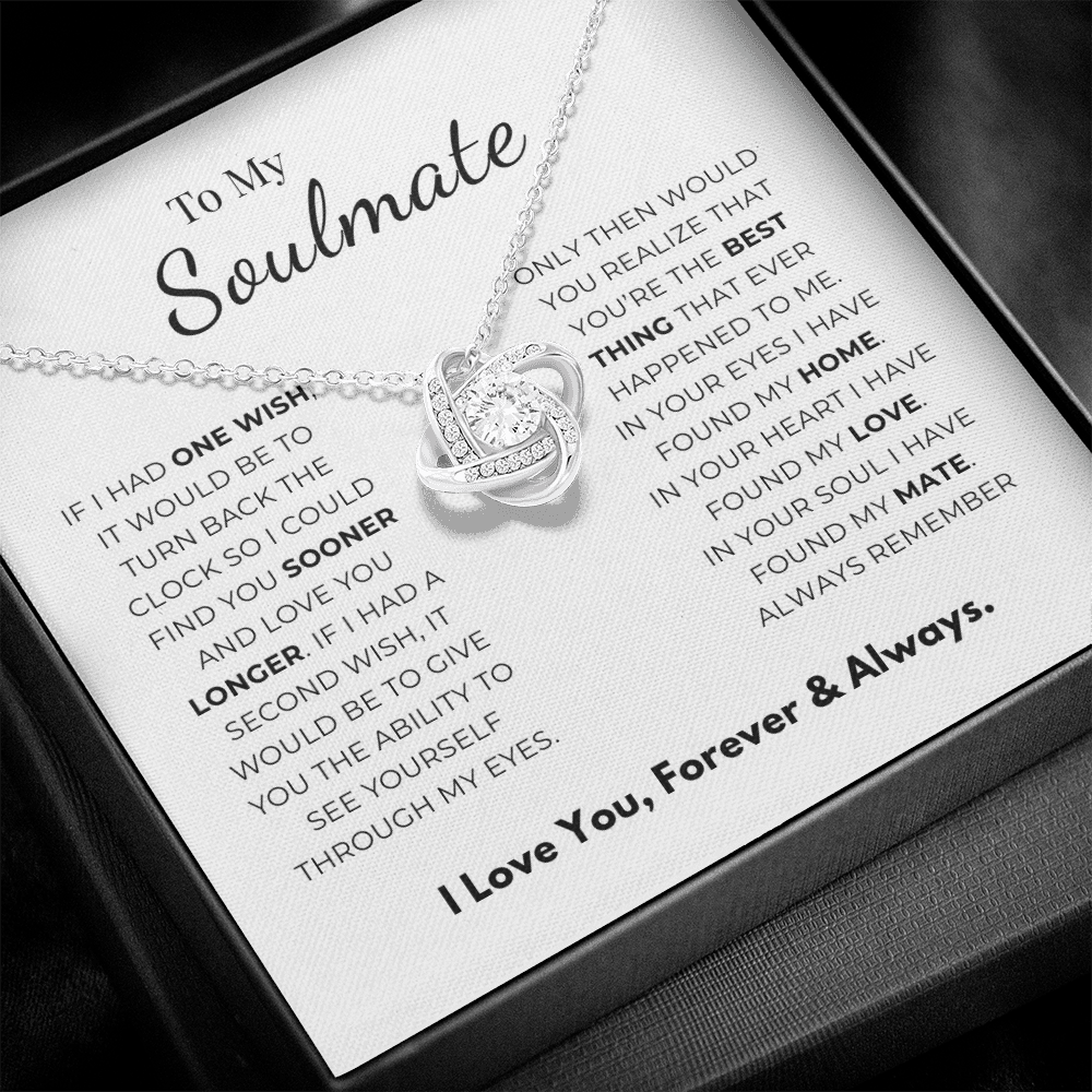 To My Soulmate Love Knot Necklace