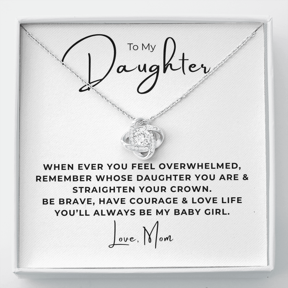 To My Daughter Love Knot Necklace