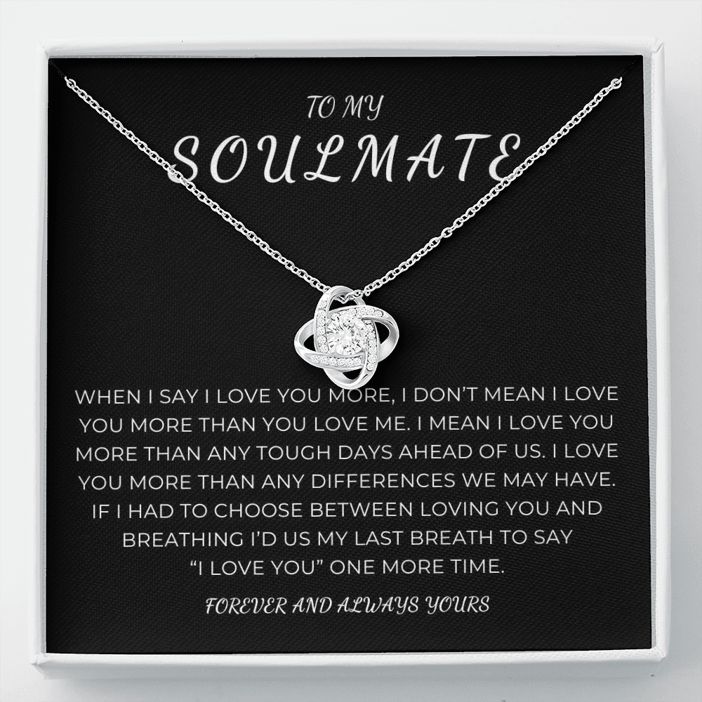 To My Soulmate Love Knot Necklace