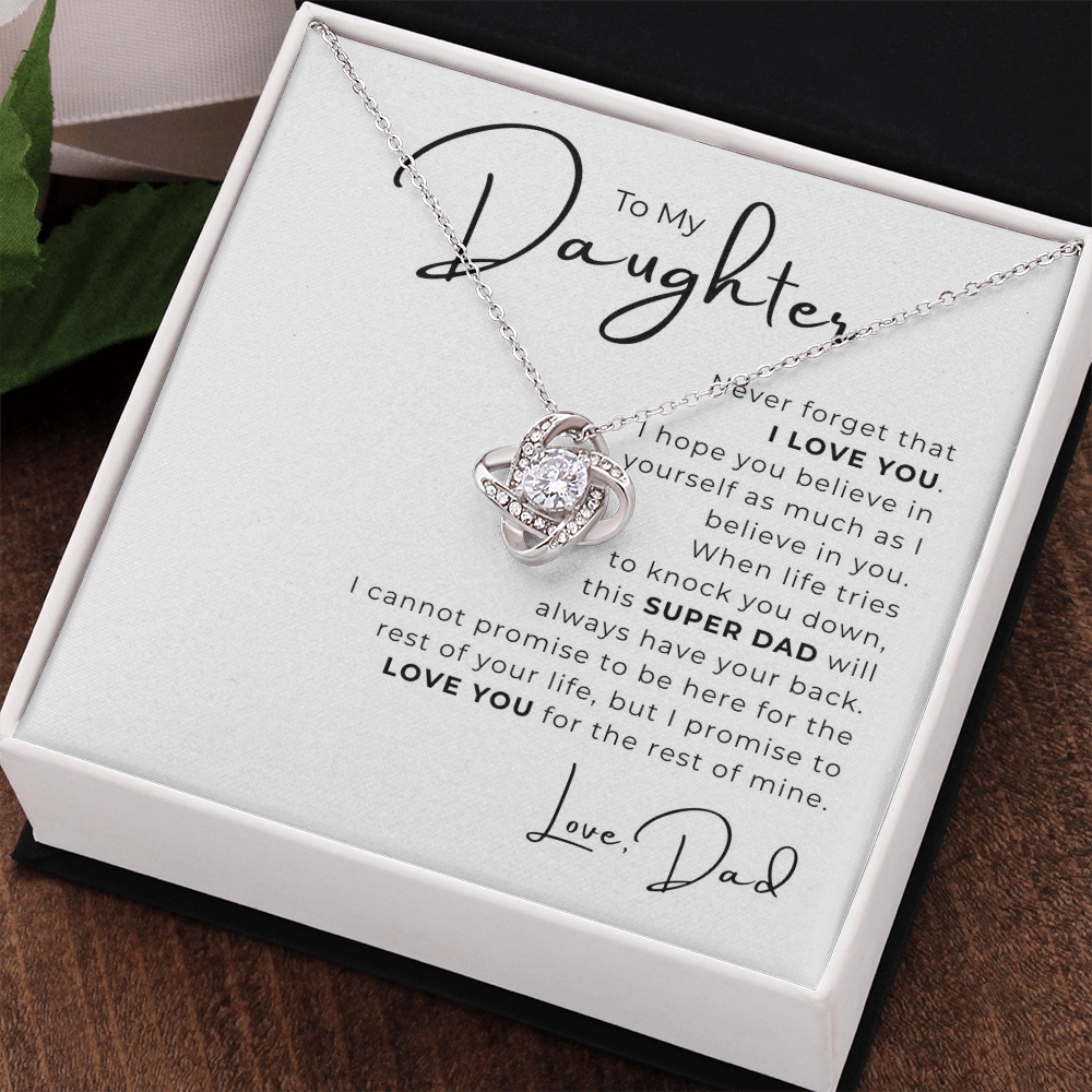 To My Daughter Love Knot Necklace