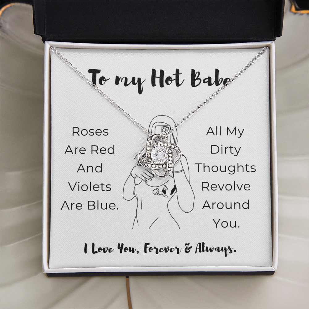 To My Hot Babe Love Knot Necklace