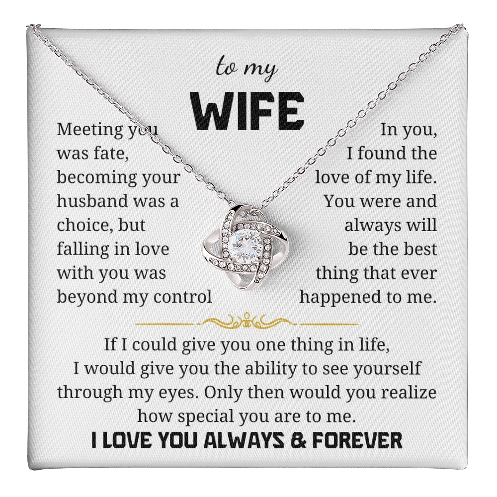 To My Wife Love Knot Necklace