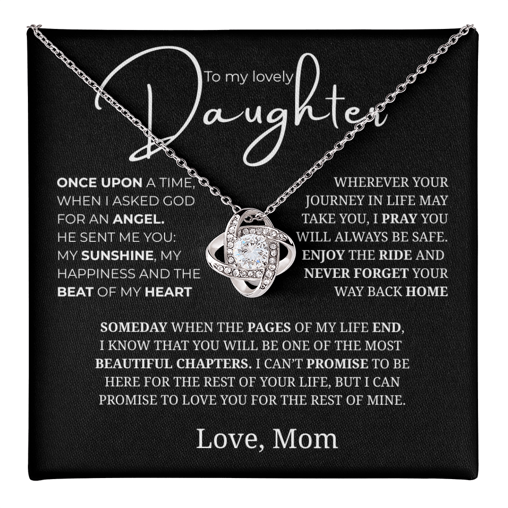 To My Daughter Love Knot Necklace