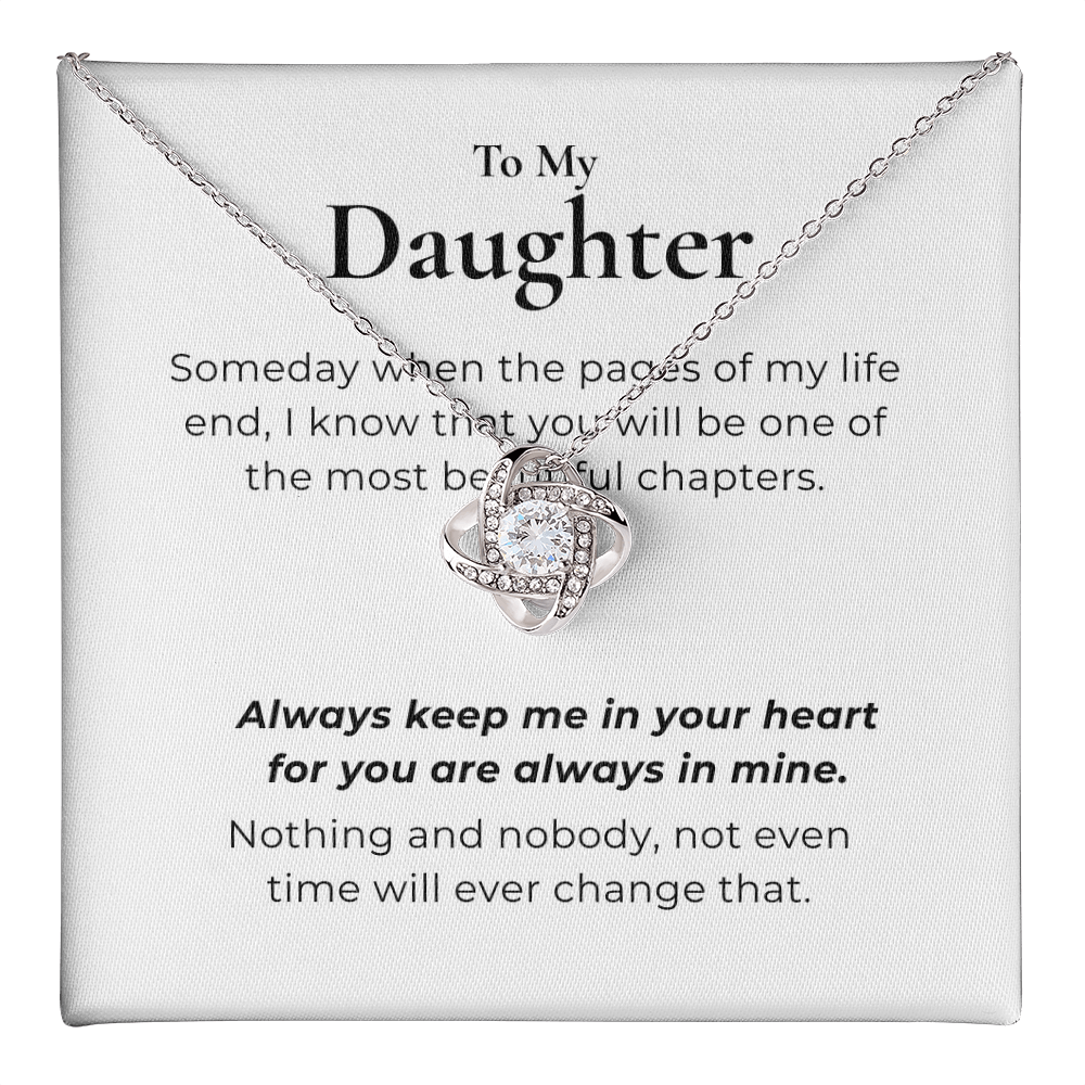 To My Daughter Love Knot Necklace