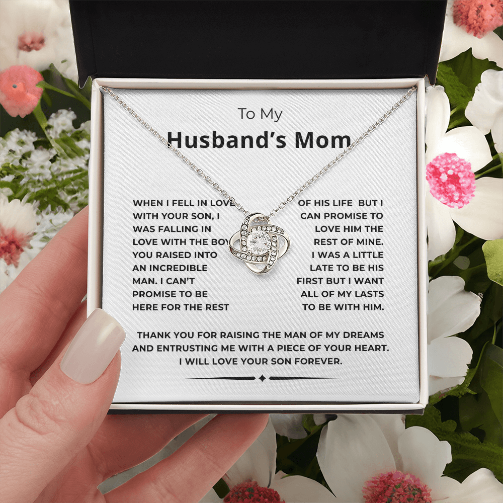 To My Husband's Mom Love Knot Necklace