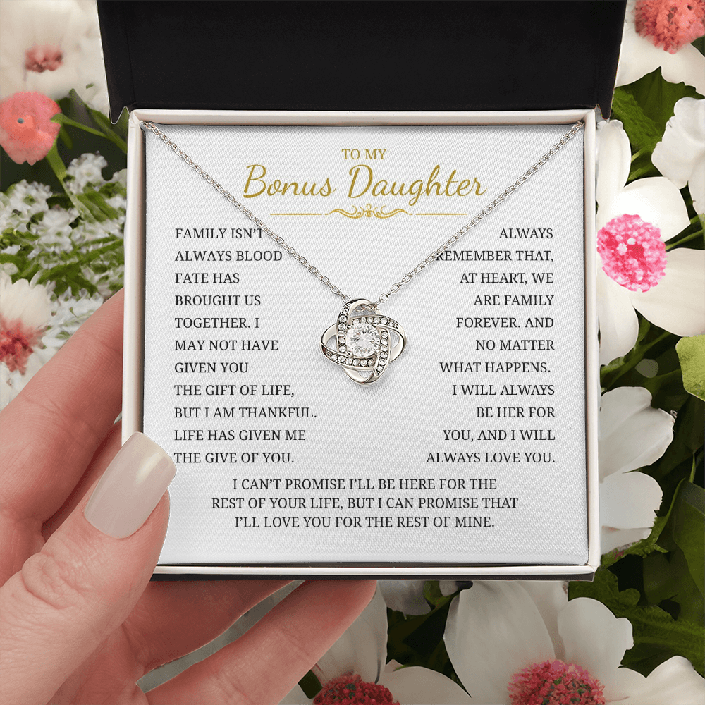 To My Daughter Love Knot Necklace