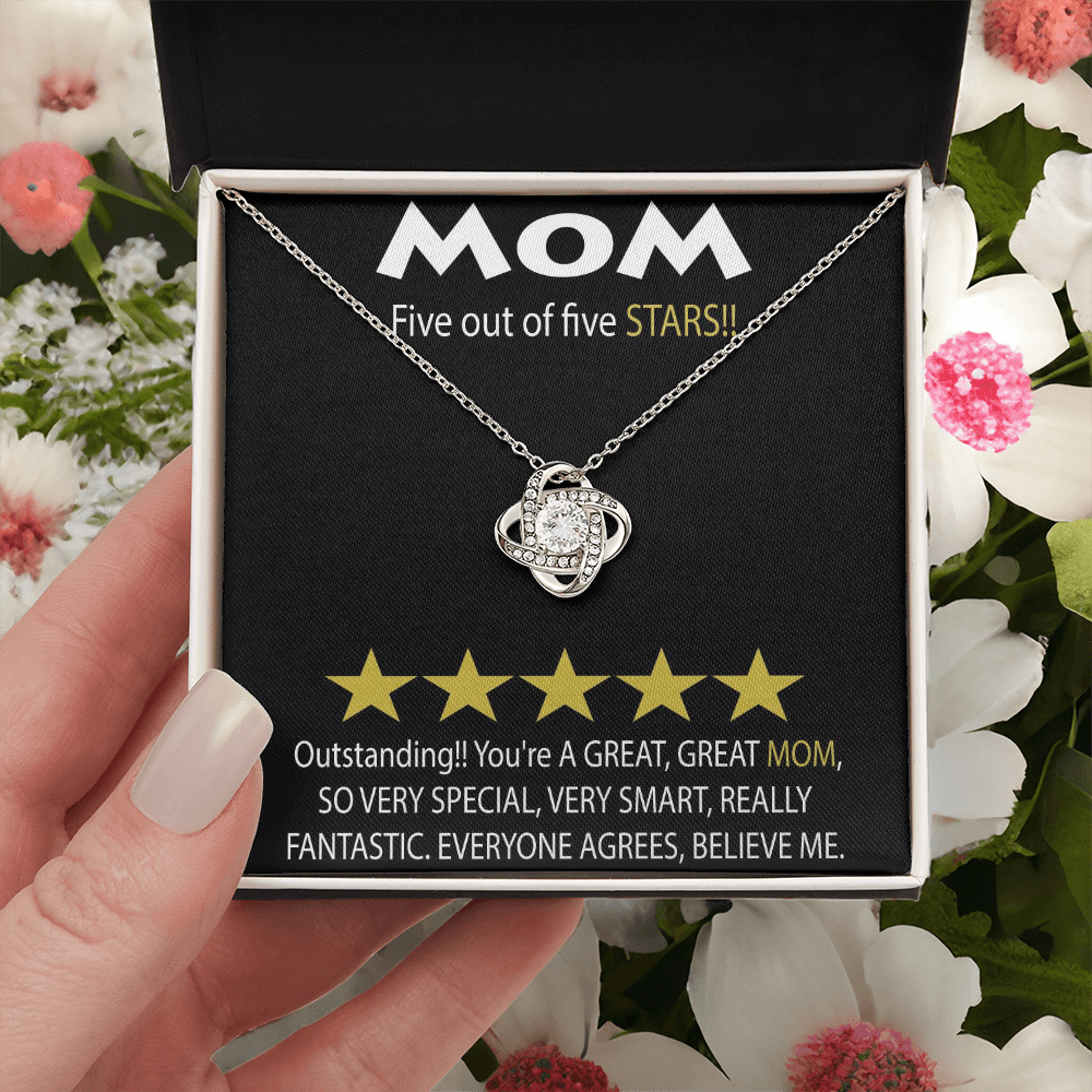 Mom 5 Stars Love Knot Necklace