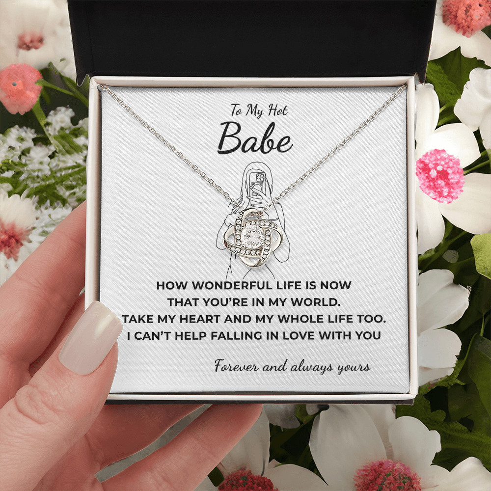 To My Hot Babe Love Knot Necklace