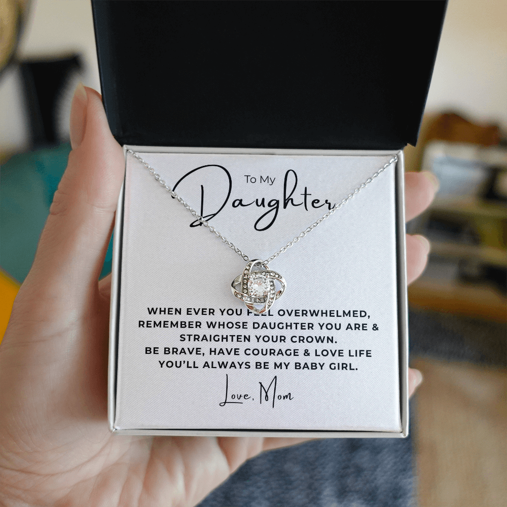 To My Daughter Love Knot Necklace