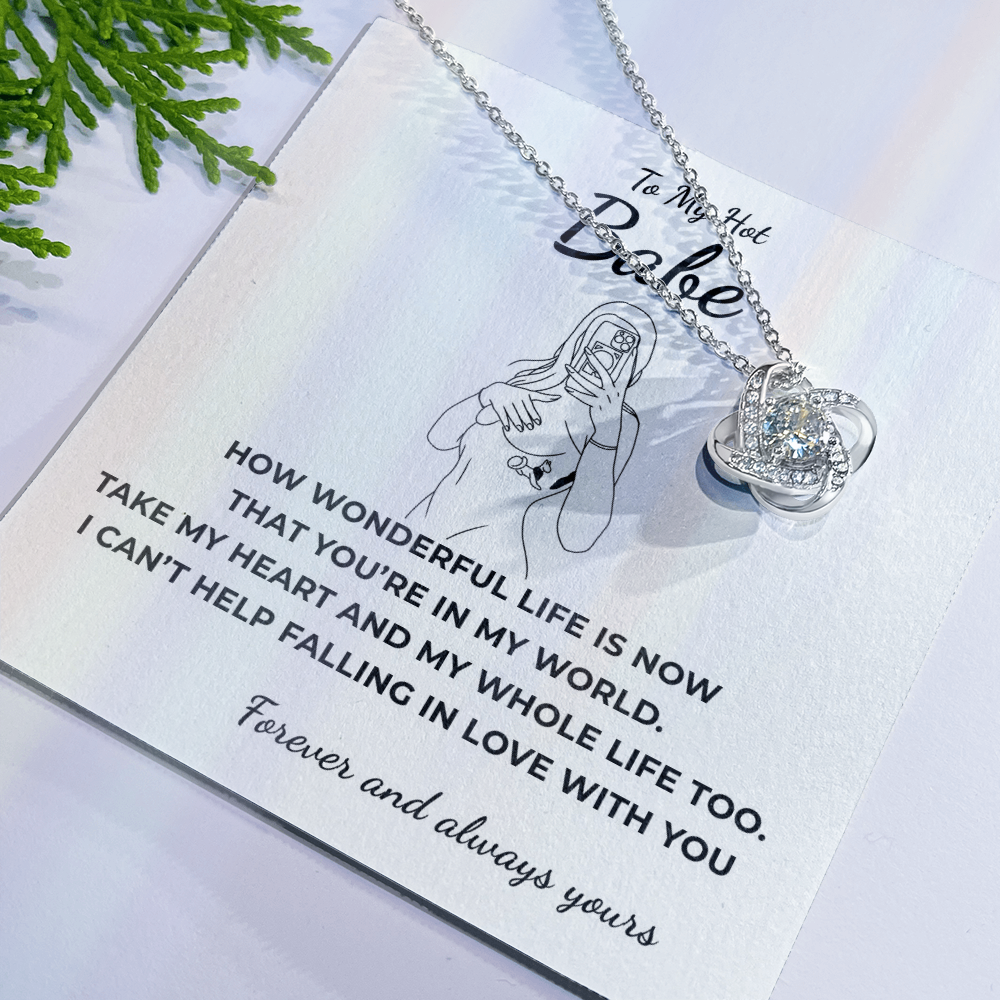 To My Hot Babe Love Knot Necklace