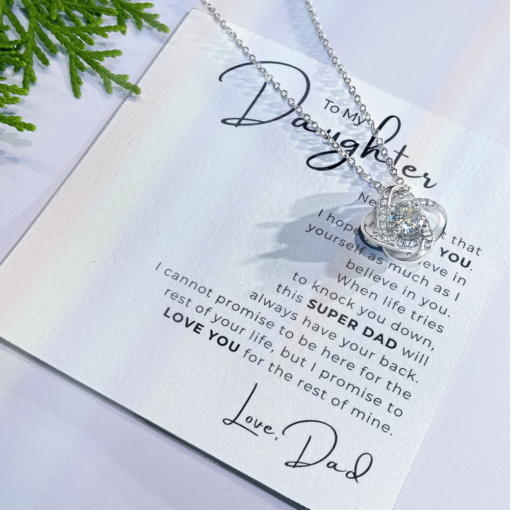 To My Daughter Love Knot Necklace