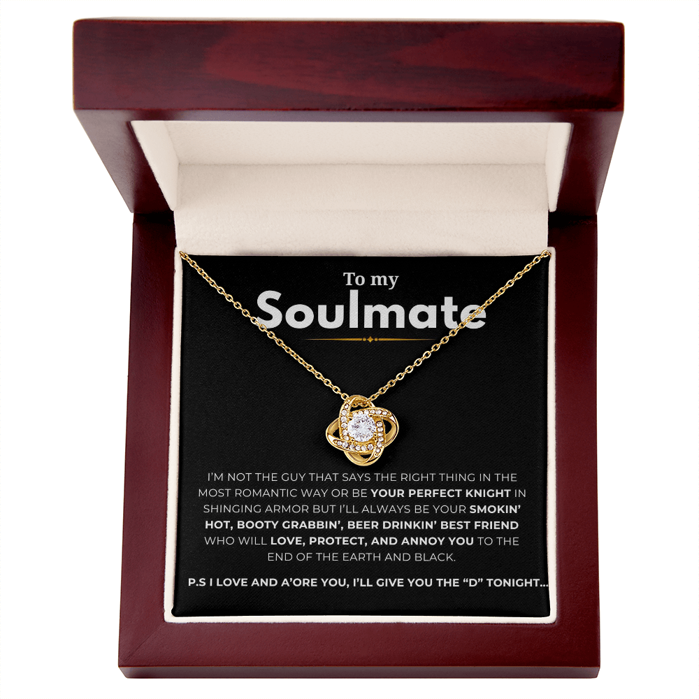 To My Soulmate Love Knot Necklace