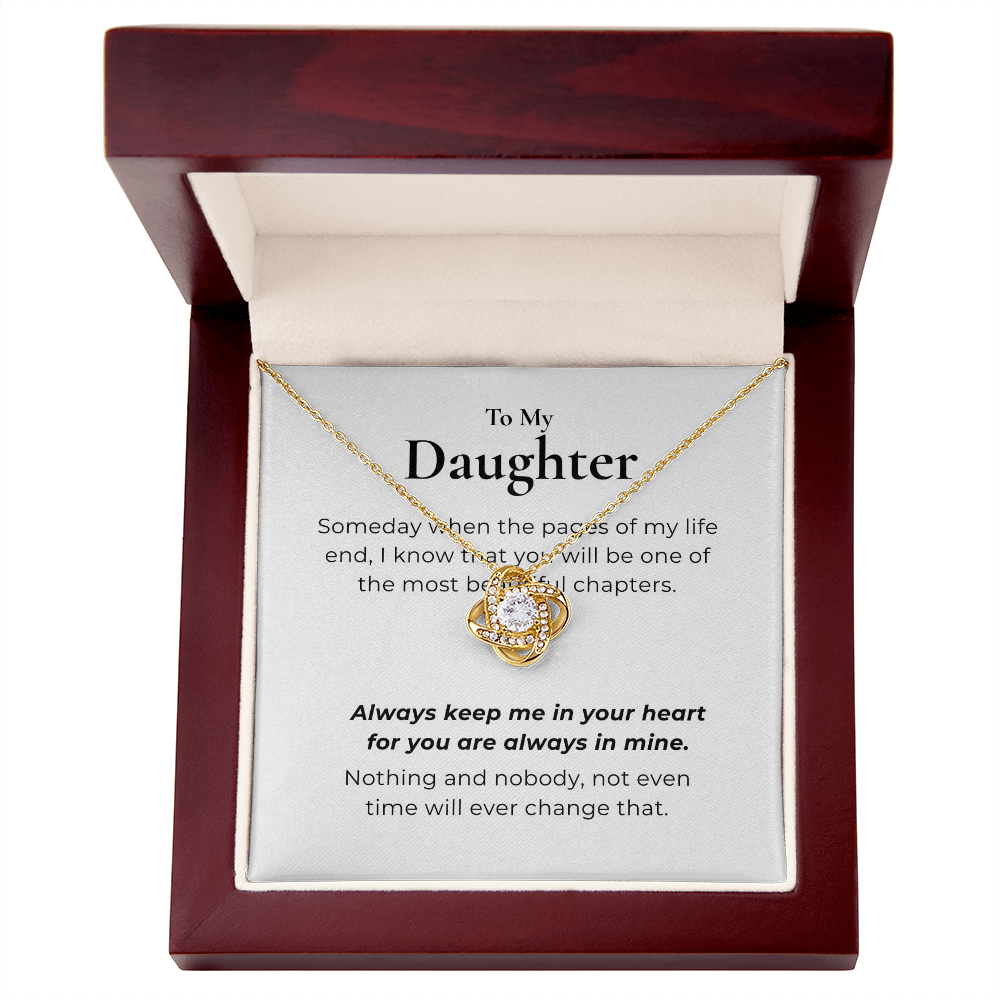 To My Daughter Love Knot Necklace