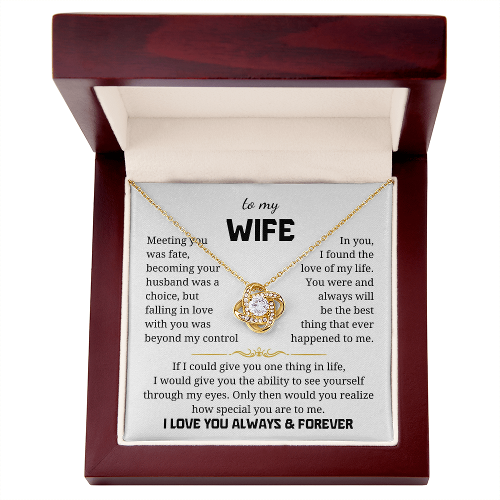 To My Wife Love Knot Necklace