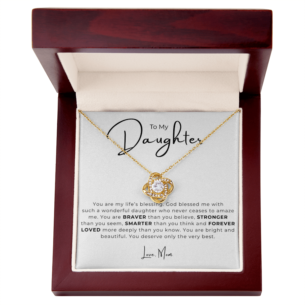 To My Daughter Love Knot Necklace